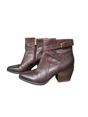 10 Naturalizer Fenya Brown Leather Ankle Booties Boots